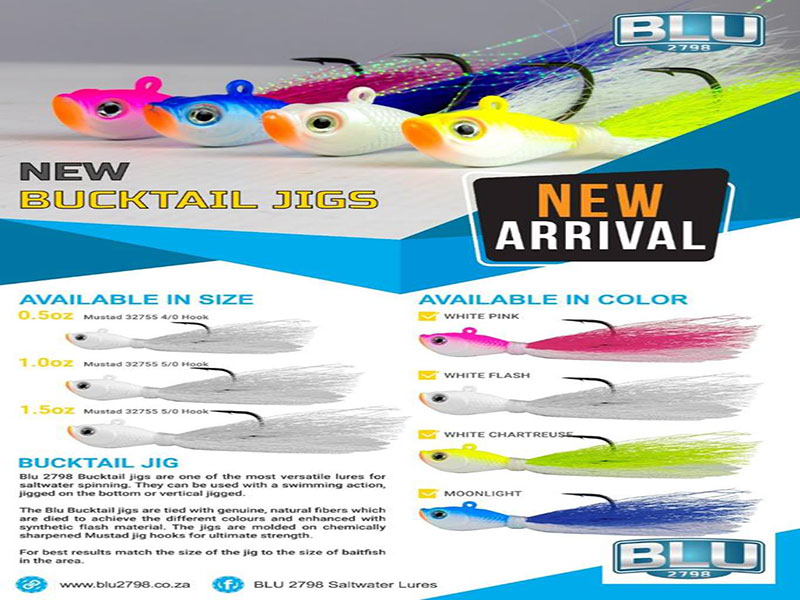 Blu Bucktail Jig Lure ~ – Solomons Tackle