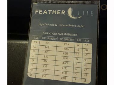FEATHER LITE TAPERED MONO LEADER CLEAR