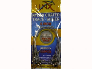 LINX NYLON COATED TRACE SILVER 6''