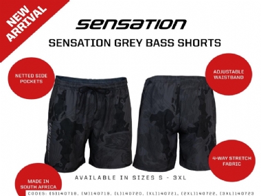SENSATION FISH GREY BASS SHORTS