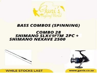 BASS COMBO 28 SHIMANO SLX M 2PC RODS & SHIMANO NEXAVE