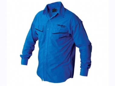 DAIWA QUICK DRY LONG SLEEVE BUTTON SHIRT BLUE