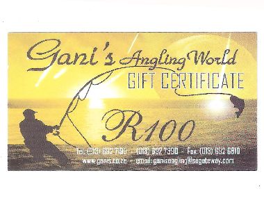 GANIS ANGLING WORLD VOUCHER R100