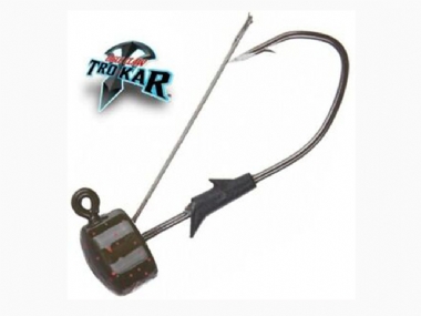 EAGLE CLAW TROKAR WEEDLESS FINESSE JIG HEADS GREEN PUMPKIN RED	