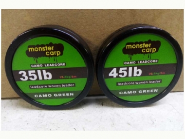 MONSTER CARP LEADCORE WOVEN LEADER CAMO GREEN 5M