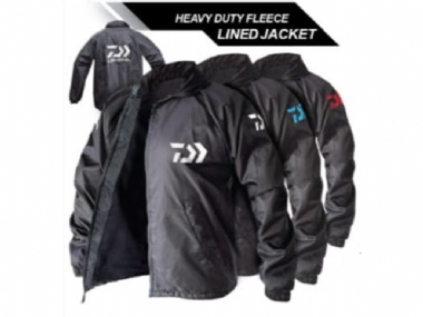 DAIWA HEAVY DUTY FLEECE LINE JACKET BLACK / TURQUOISE