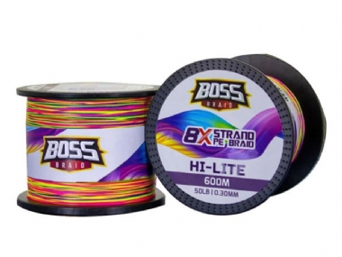 BOSS BRAID 8X STRAND PE BRAID HI-LITE MULTI COLOR 600M