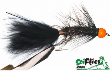 SCIENTIFIC FLIES WOOLLY BUGGER ORANGE BRASS BEAD
