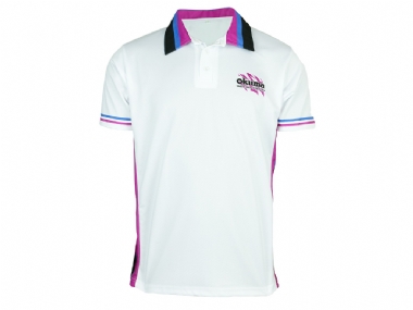 OKUMA WHITE PINK GOLFER SHIRT