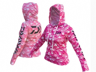 DAIWA WOMENS LIGHTWEIGHT HOODIE PINK CAMO